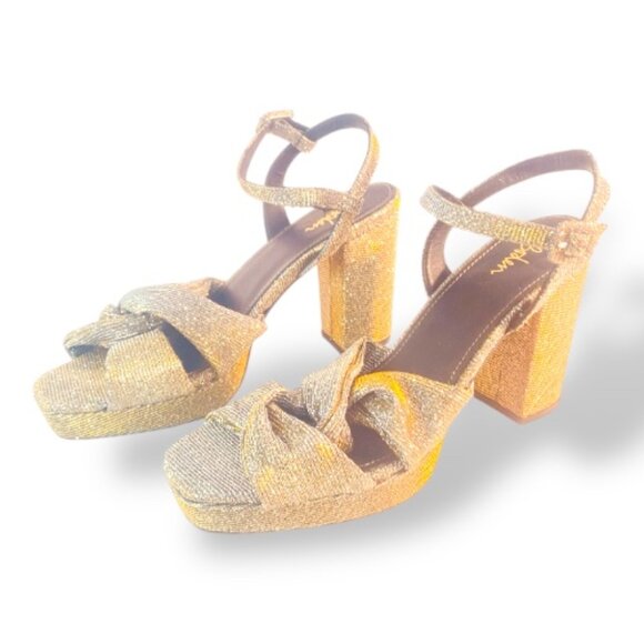 Glittery Boden Platform Sandals – Made in Spain – Size EU 41 / US Women’s 9.5–10 - Picture 1 of 17